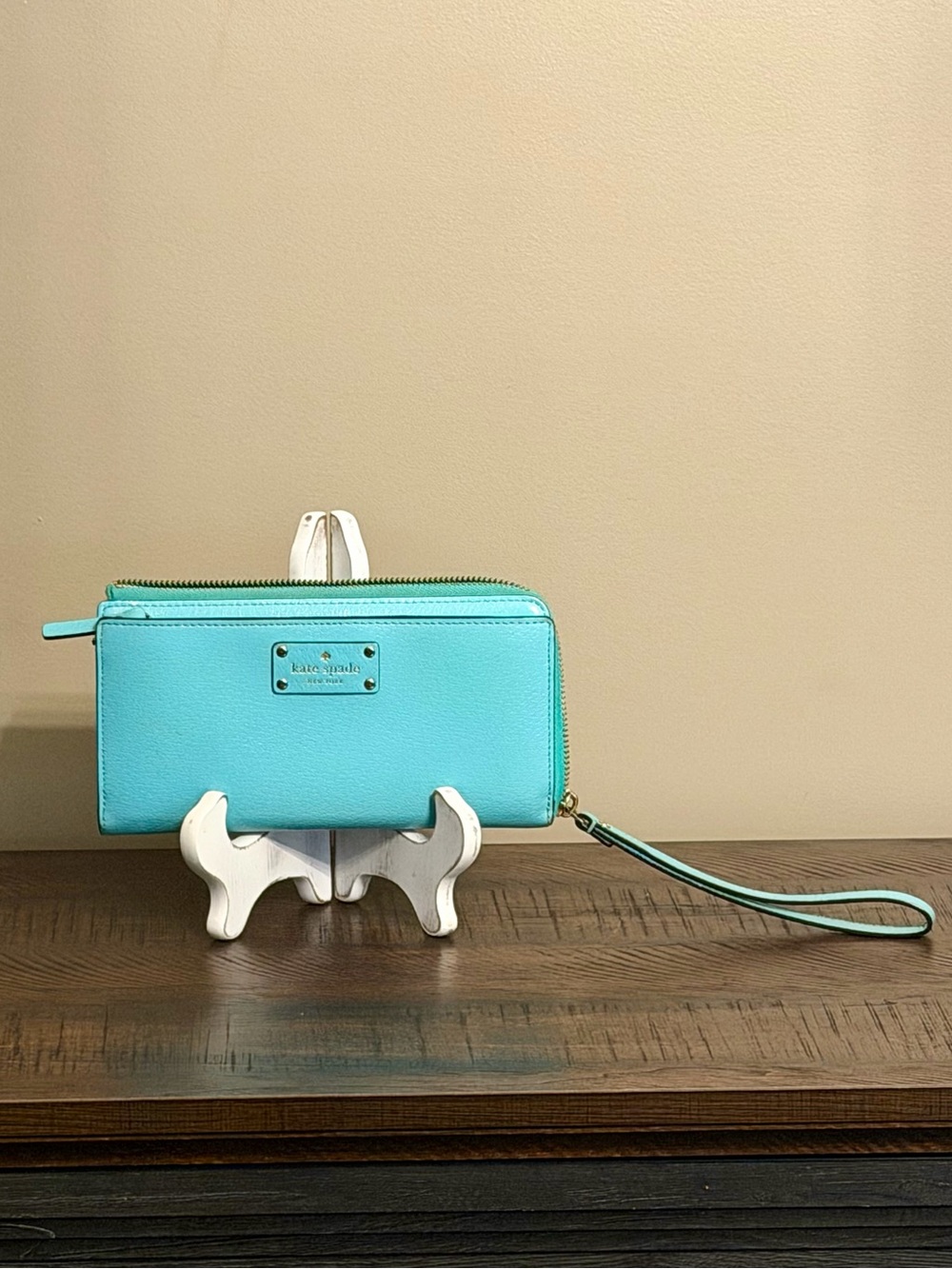 Kate Spade Turquoise Zip-Around Wristlet